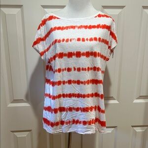 Talbots orange  and White Striped Women's Tee